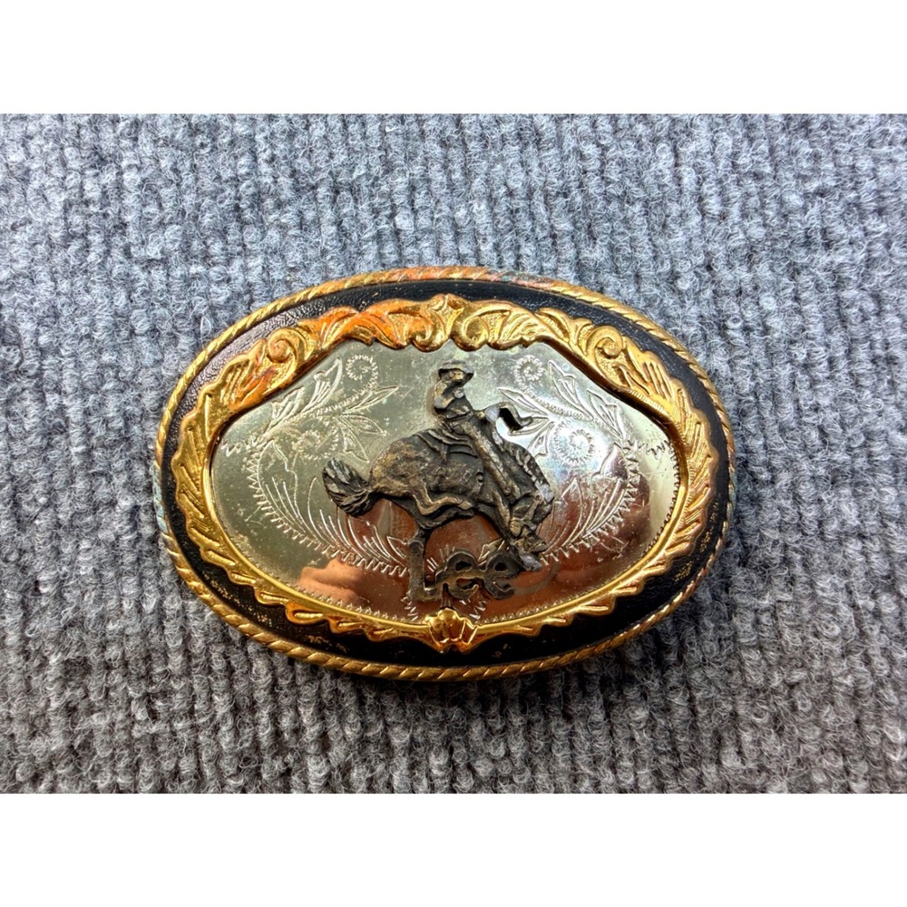 Vintage 1981 Lee Riders Belt Buckle German Silver Jewelers Bronze Rodeo Western